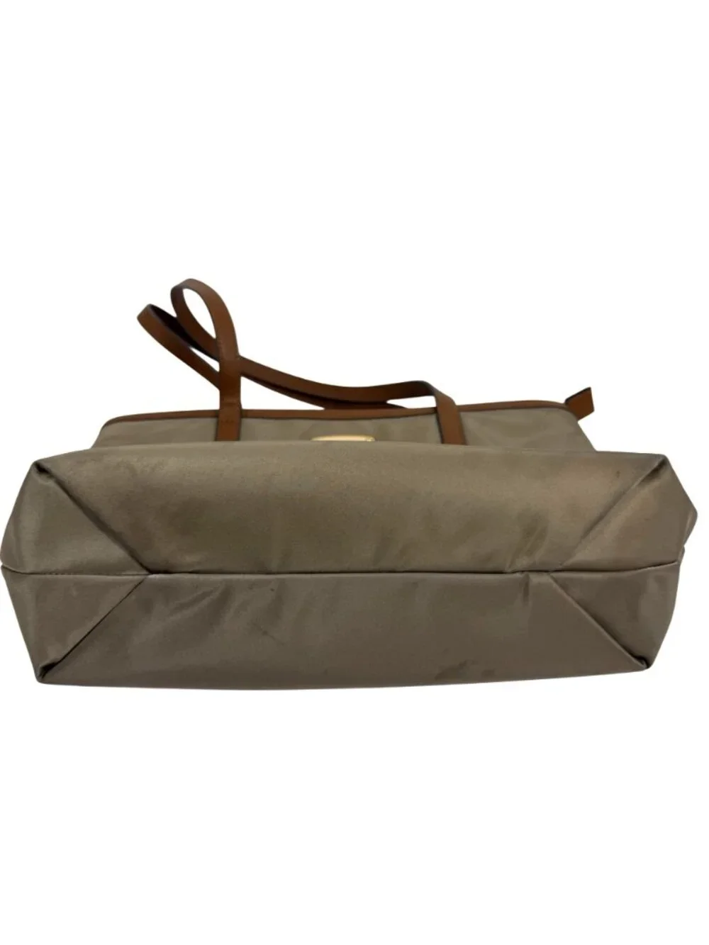 Michael Kors Montauk Khaki/Tan Nylon/Leather Tote Bag Shoulder Bag - Picture 5 of 13
